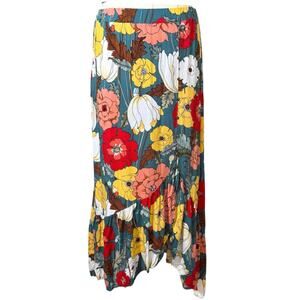 Anthropologie Indigo Rose Floral Midi Skirt Boho Cottagecore Feminine Small